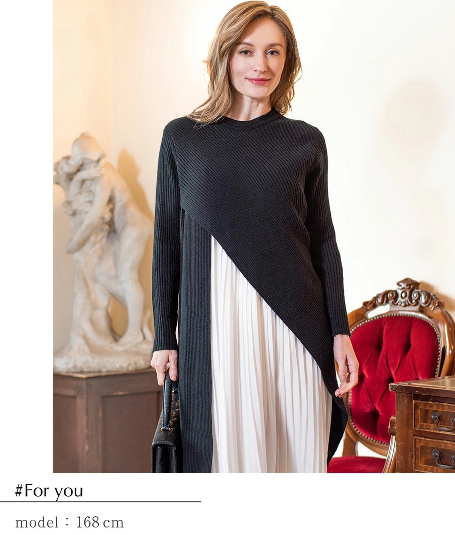 ニットプリーツワンピ